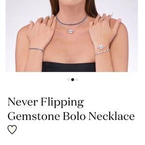 Anna Zukerman Never Flipping Sapphire and Silver Gemstone Bolo Necklace